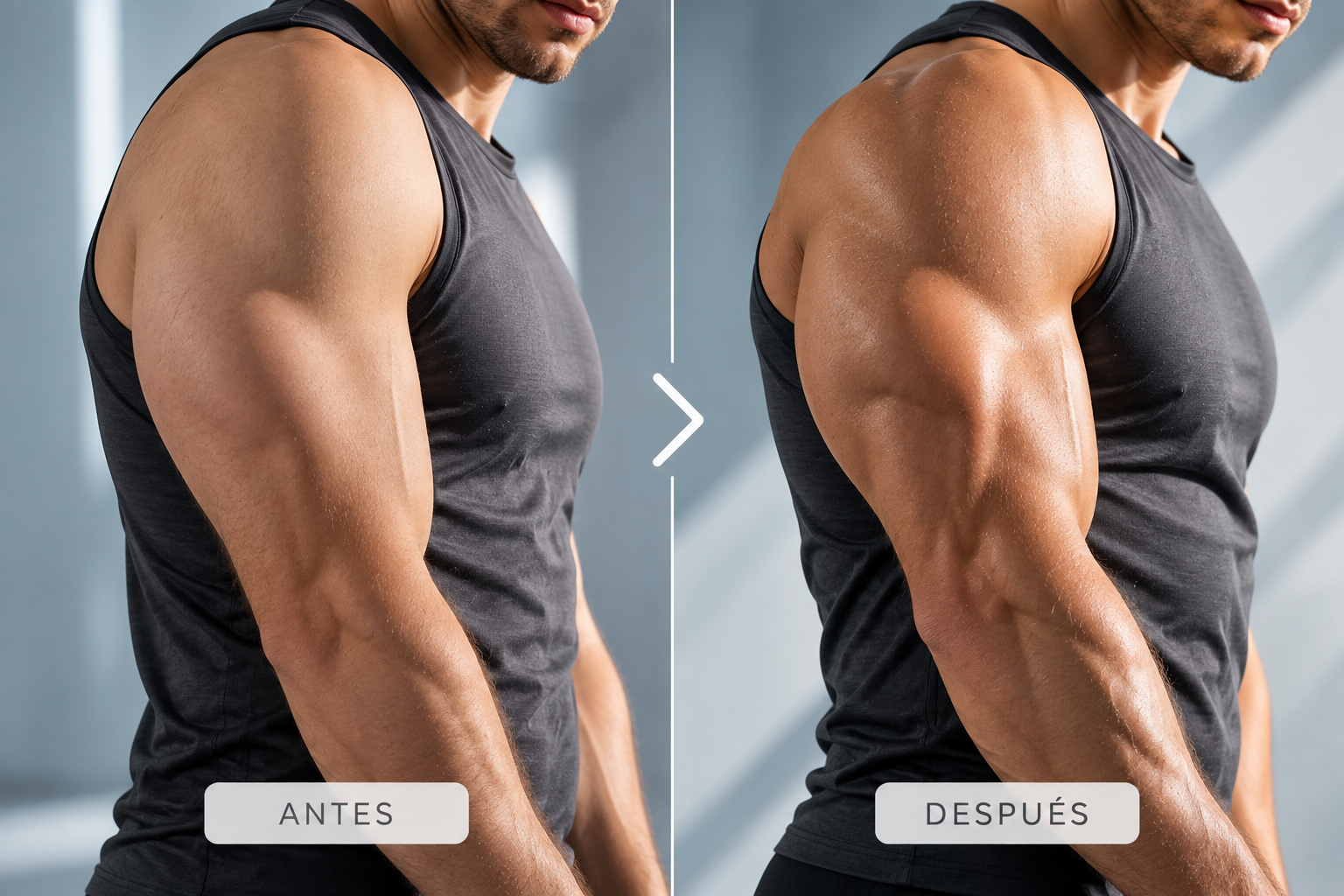 Imagen ilustrativa de evolución del desarrollo muscular localizado