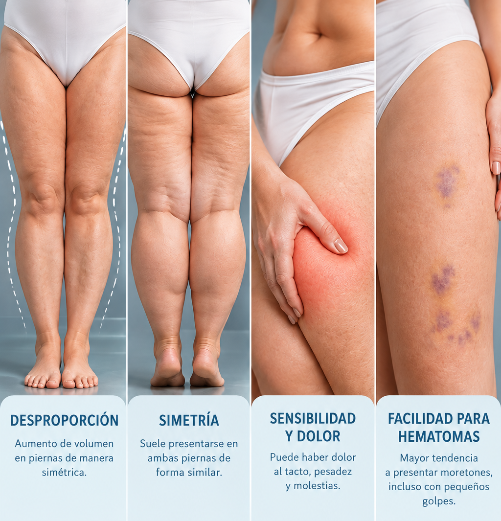 Signos asociados al lipedema en las piernas