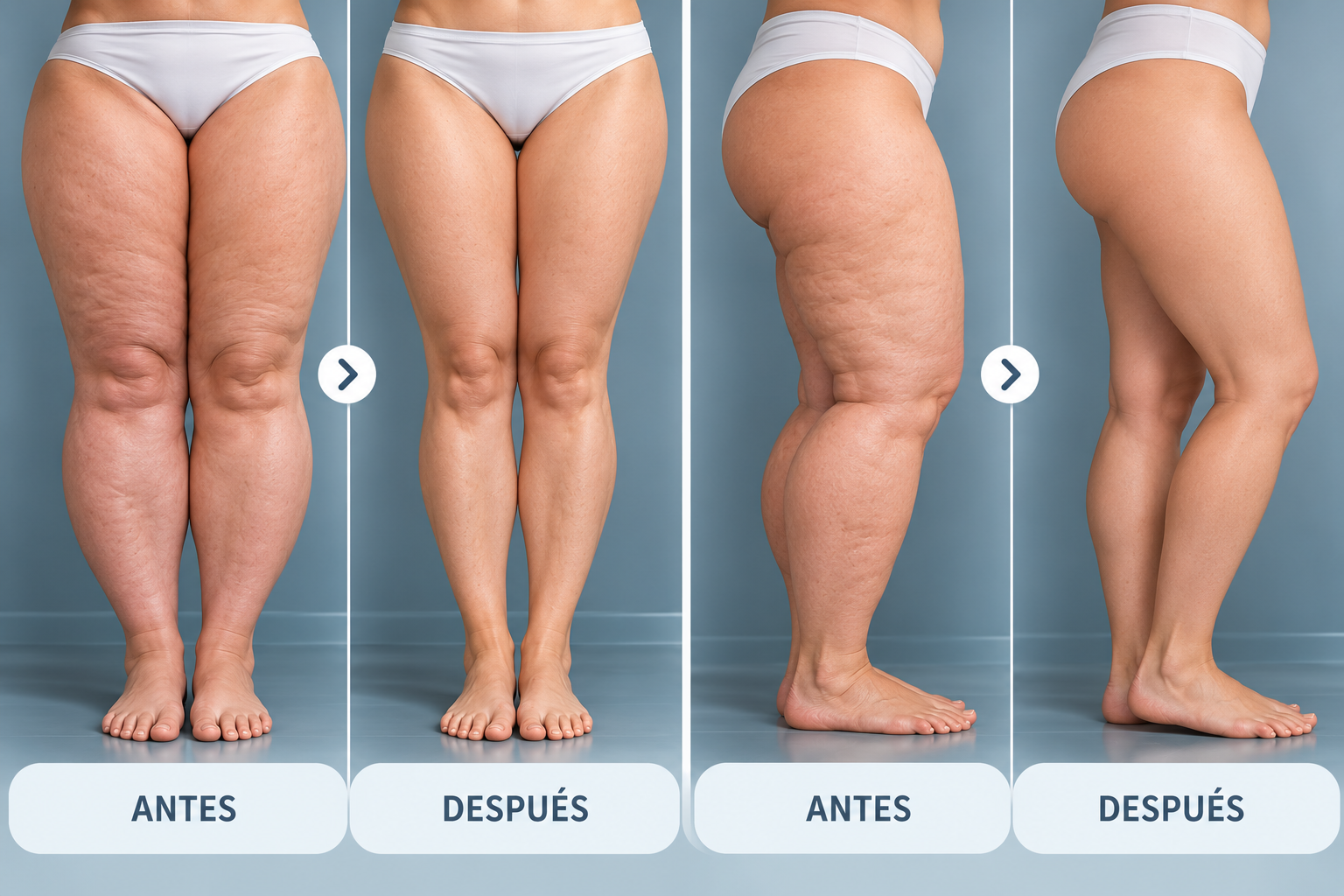 Imagen ilustrativa de evolución corporal en piernas