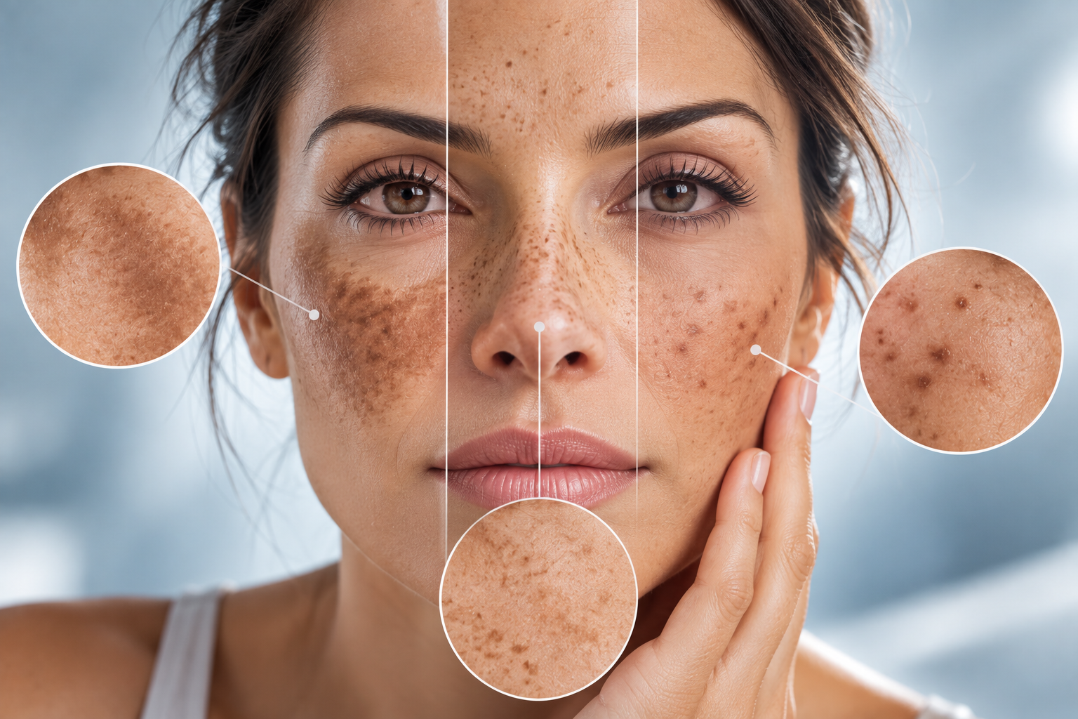 Diferentes tipos de manchas e hiperpigmentación facial
